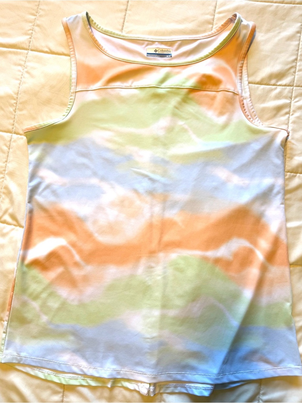 Columbia Multicolor Pastel Tie-Dye Athletic Tank Top